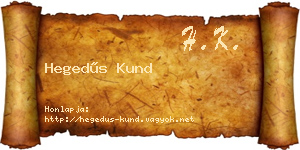 Hegedűs Kund névjegykártya